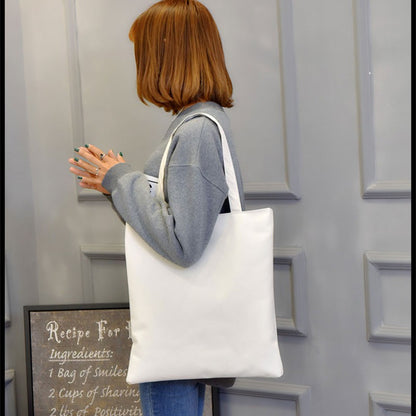 Solid color canvas bag art female shoulder canvas bag