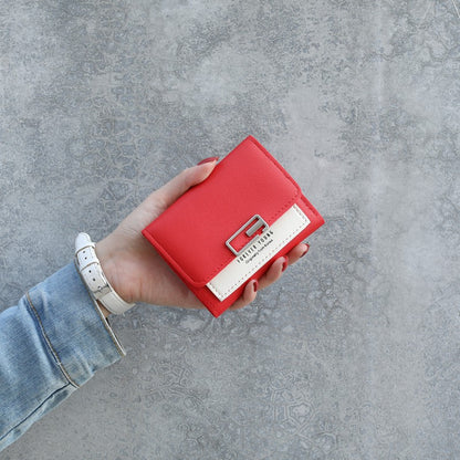 IELGY Wallet women's short buckle fashion Mini zero wallet
