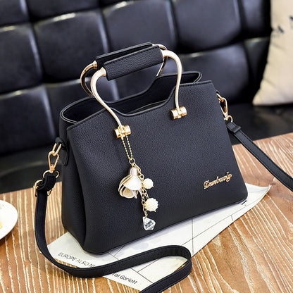 IELGY metal decoration elegant Korean style fashion stitching messenger large-capacity female bag