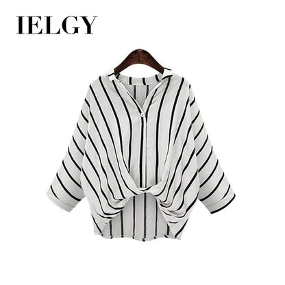 IELGY Plus Size Loose Striped Shirt Top