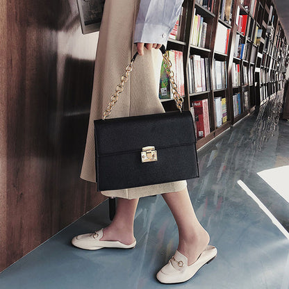 IELGY Women's bag one-shoulder all-match large capacity Korean version stylish simple square chain crossbody