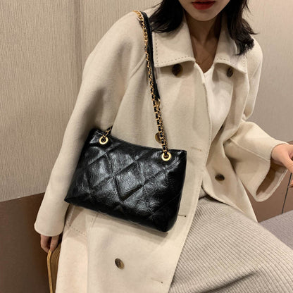 IELGY Ladies niche design rhombus embroidery thread bag