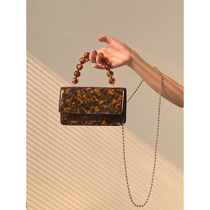 IELGY niche design retro fashion beaded chain messenger bag