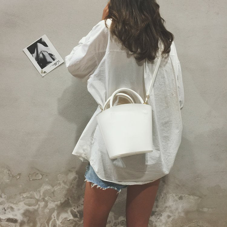 IELGY New yellow bucket bun mother bag diagonal handbag