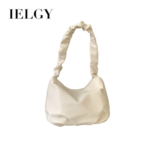 IELGY  Pleated bag soft leather South Korean underarm bag fashion large size bag