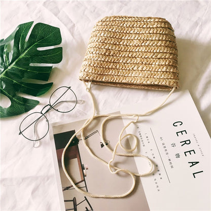 IELGY straw beach bag diagonal package