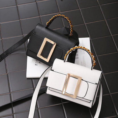 IELGY Crossbody exaggerated belt buckle handbag square box