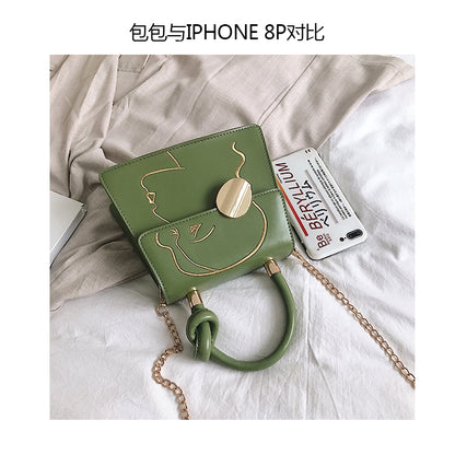 IELGY Fashion Embroidered Handbag Chain Single Shoulder Crossbody Bag