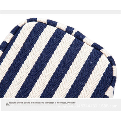 IELGY European and American striped canvas simple canvas bag Small fresh striped shoulder bag Messenger handbag