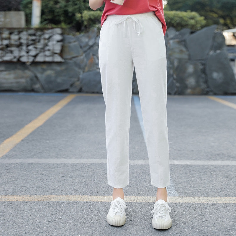 IELGY Cotton casual pants, harem pants, loose pants and thin legs