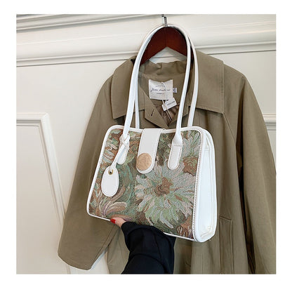 IELGY Large capacity bag women's summer fashion oil painting shoulder bag simple ins design tote bag