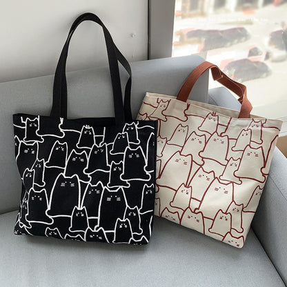 IELGY Japanese Korean style large-capacity simple portable canvas bag