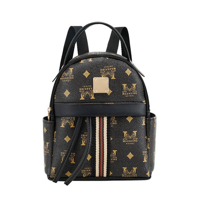 IELGY Korean printing contrast color drawstring backpack large capacity simple handbag