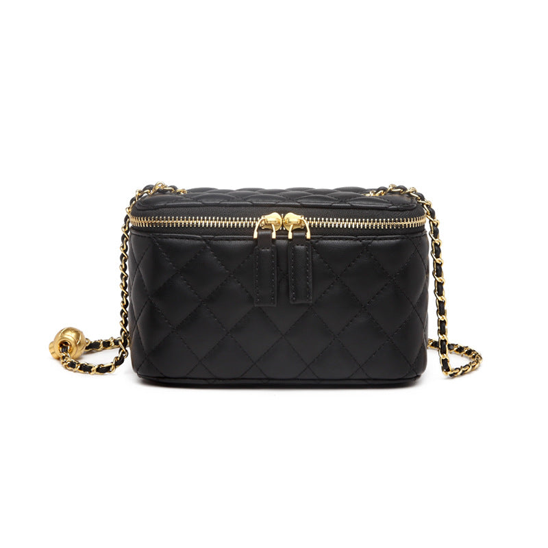 IELGY Women's bag Fashion One shoulder PU Chain Rhombus Solid color All-match Crossbody