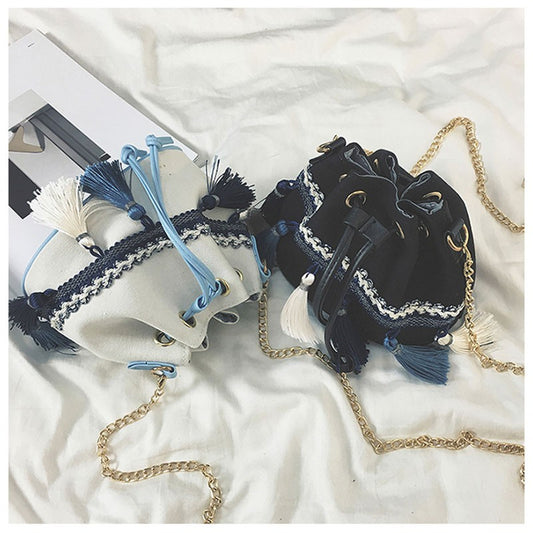 Handbags new chain tassel buckets