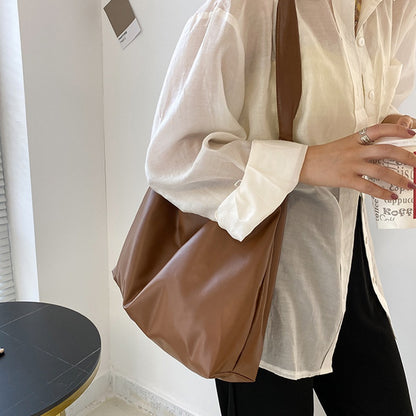 IELGY casual simple soft face solid color ladies big bag