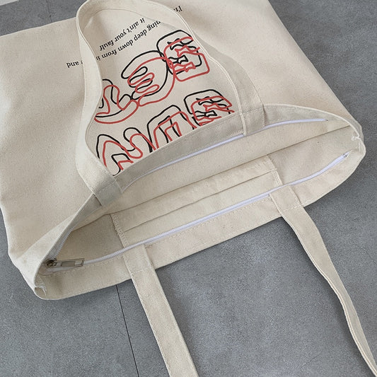 IELGY Japanese art Harajuku simple large-capacity portable canvas bag