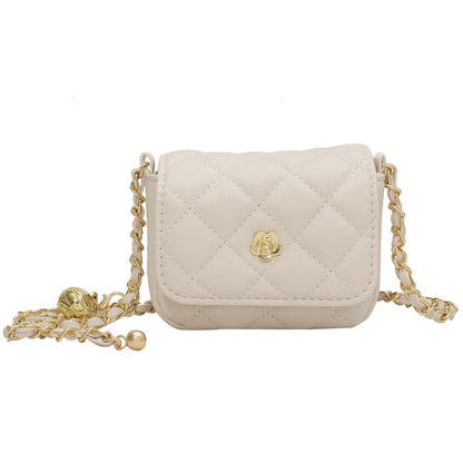 IELGY women's bag all-match diamond chain messenger bag black small square bag