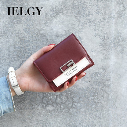 IELGY Wallet women's short buckle fashion Mini zero wallet