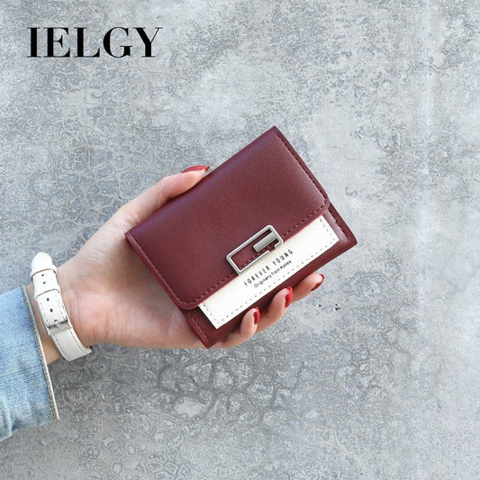 IELGY Wallet women's short buckle fashion Mini zero wallet