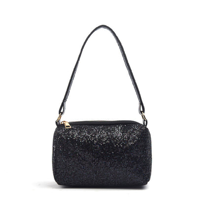IELGY Fashion casual sequins large capacity shoulder lightweight cross-body handbag portable pillow bag chain