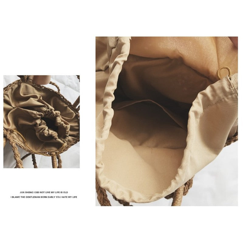 IELGY Straw bag beach bag vacation bag