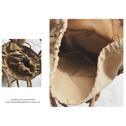 IELGY Straw bag beach bag vacation bag