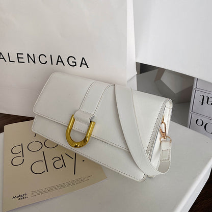 IELGY Ladies summer western style  One Shoulder Underarm Bag Solid Color Snap Button Square Bag for Women's Street Fashion