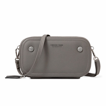 IELGY Korean retro versatile multifunctional smooth zipper phone bag for ladies