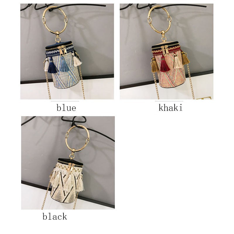 IELGY handbag shoulder bag Fringed woven