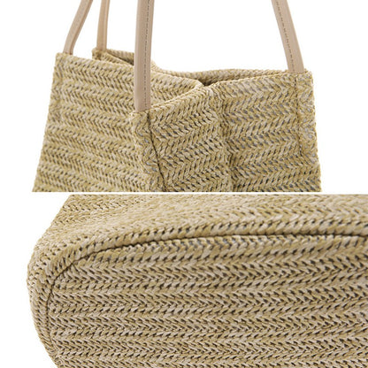 IELGY Casual woven shoulder bucket bag handbag