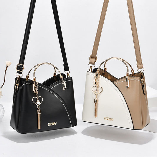 IELGY trendy metal letters large-capacity fashion accessories color-blocking messenger bag