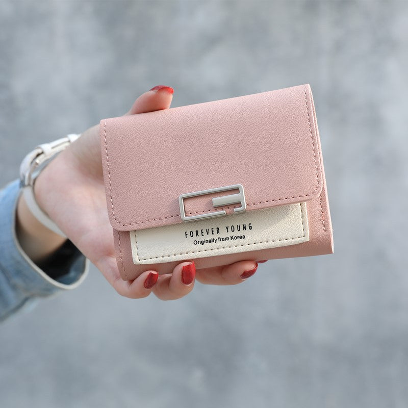 IELGY Wallet women's short buckle fashion Mini zero wallet