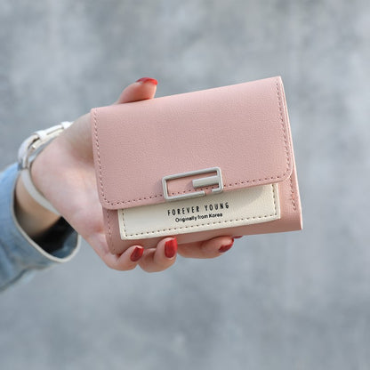 IELGY Wallet women's short buckle fashion Mini zero wallet