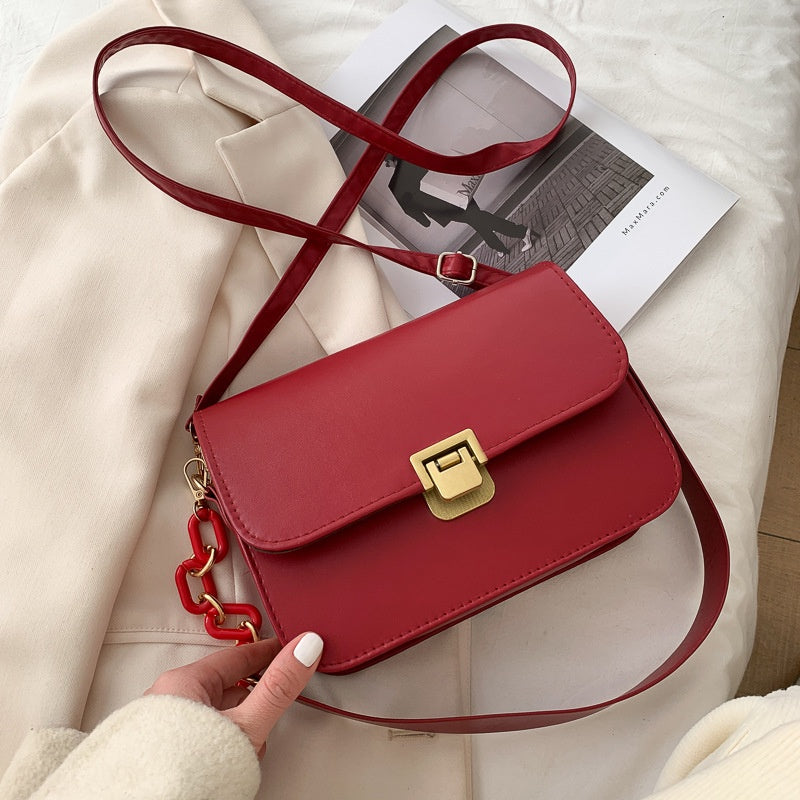 IELGY PU one-shoulder messenger bag versatile Retro bag