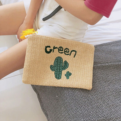 Straw bag cactus envelope bag