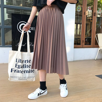 IELGY Women's Vintage A-Line High Waist Pleated Skirt