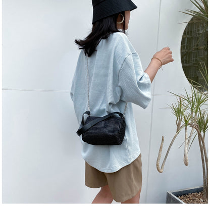IELGY Diamond bucket bag Korean crossbody shoulder bag fashion chain dinner bag