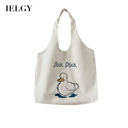IELGY Japanese mini cute one-shoulder work canvas bag women