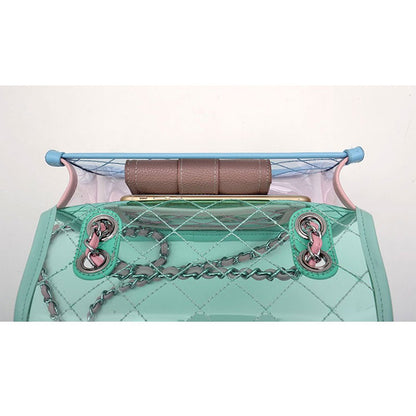 Transparent bag Lingge chain bag Messenger bag Jelly bag