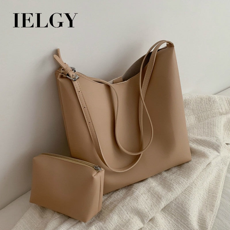 IELGY large-capacity bucket bag Korean style simple shoulder bag fashion all-match texture Messenger bag