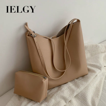 IELGY large-capacity bucket bag Korean style simple shoulder bag fashion all-match texture Messenger bag