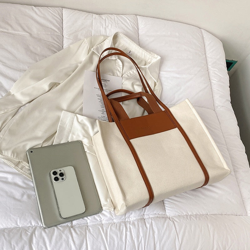 IELGY Large Capacity Fashion Tote Retro Simple Commuter Shoulder Bag