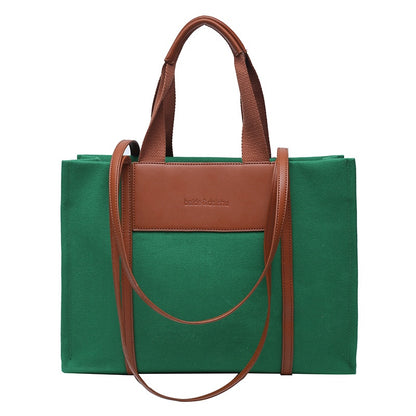 IELGY Large Capacity Fashion Tote Retro Simple Commuter Shoulder Bag