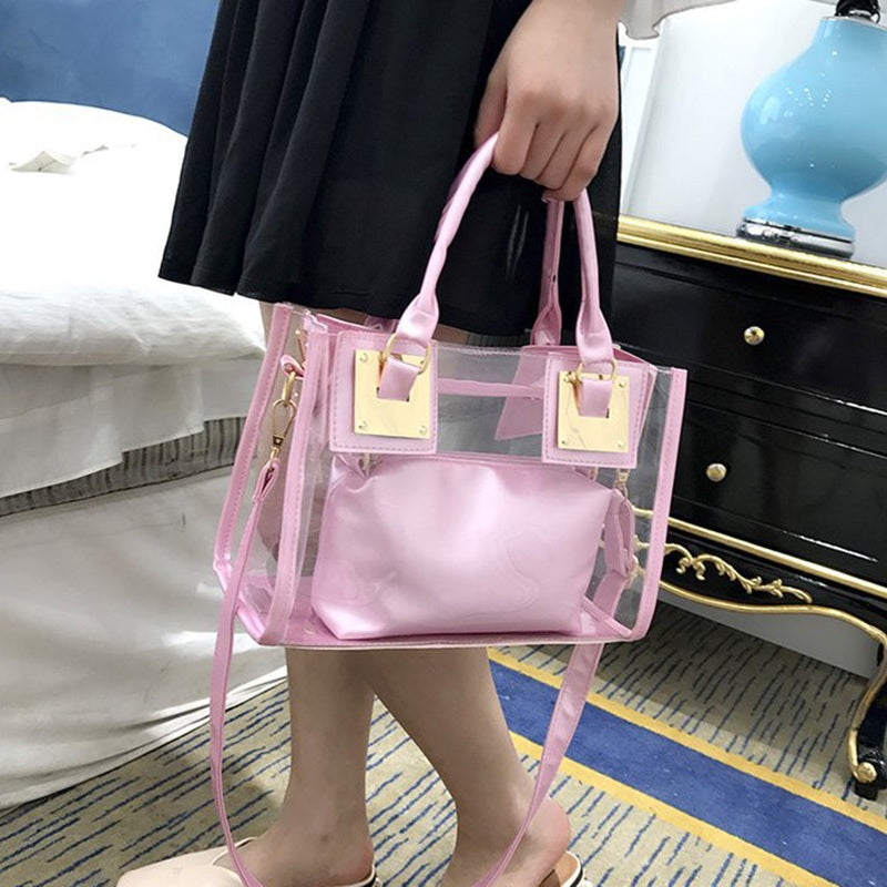 IELGY women's korean version all-match transparent jelly mother and child bag