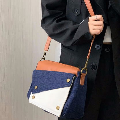 IELGY women's retro patchwork denim pillow bag