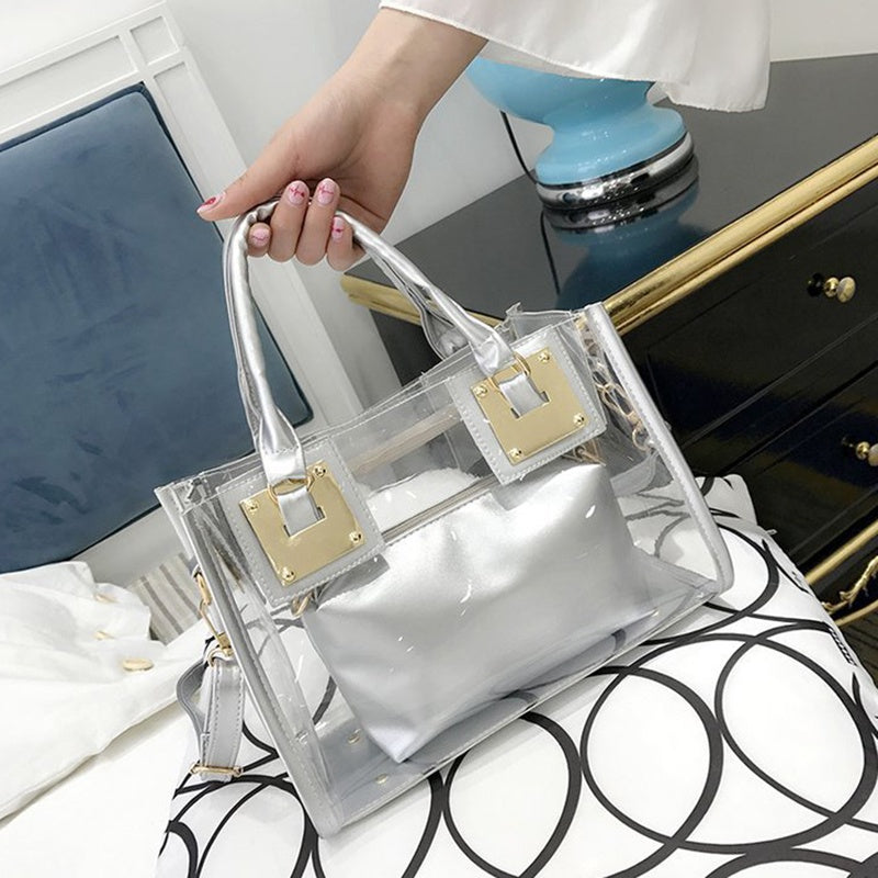 IELGY women's korean version all-match transparent jelly mother and child bag