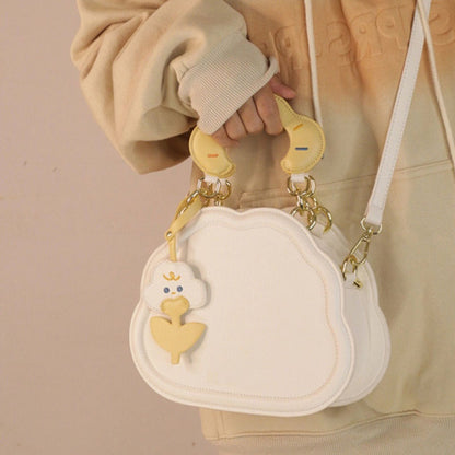 IELGY Niche all-match cream cloud cute messenger women's bag