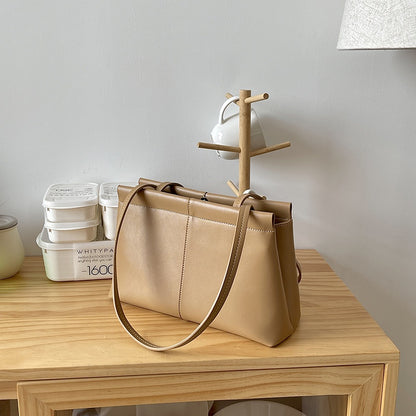 IELGY women's korean style simple soft face large capacity shoulder bag