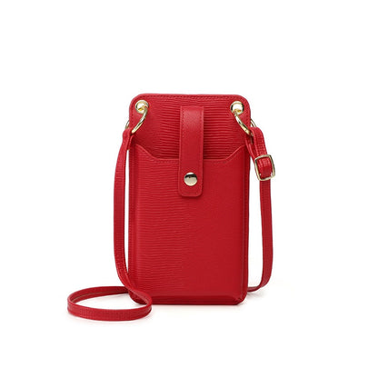 IELGY women's korean style simple diagonal big ring buckle mobile phone bag